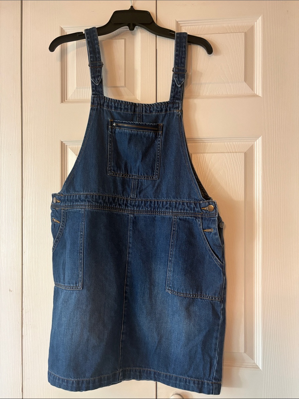 Classic Dark Blue Denim Pinafore Dress